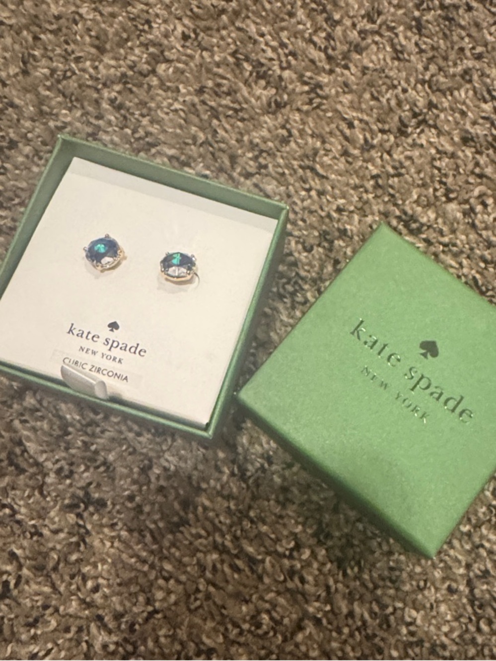 Kate Spade blue earrings cubic zirconia
